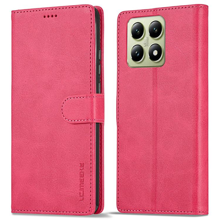 Pour Xiaomi 14T LC.IMEEKE Étui de téléphone en cuir texture veau (rouge)