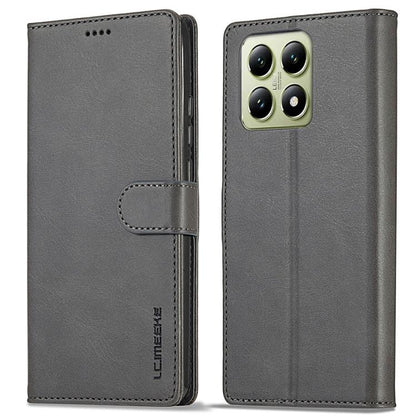 For Xiaomi 14T LC.IMEEKE Calf Texture Leather Phone Case(Grey)