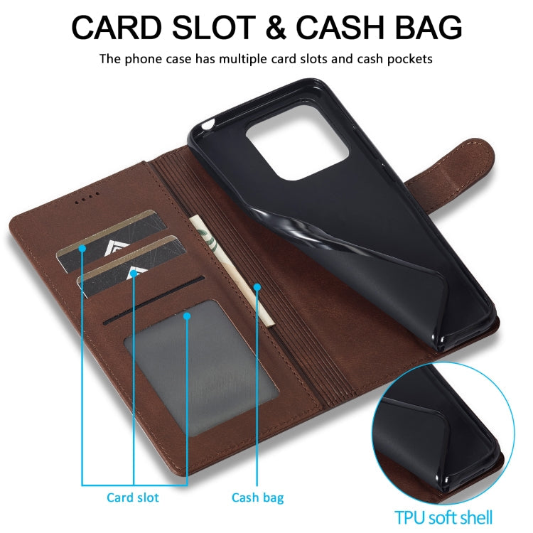 For Xiaomi 14T LC.IMEEKE Calf Texture Leather Phone Case(Coffee)