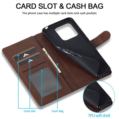 For Xiaomi 14T LC.IMEEKE Calf Texture Leather Phone Case(Coffee)