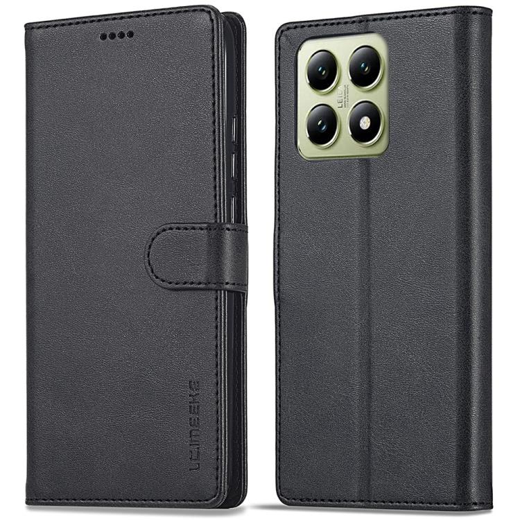 For Xiaomi 14T Pro LC.IMEEKE Calf Texture Leather Phone Case(Black)