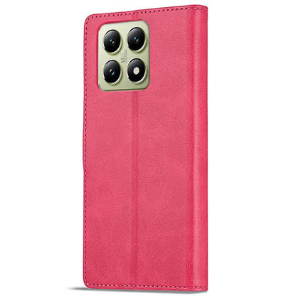 For Xiaomi 14T Pro LC.IMEEKE Calf Texture Leather Phone Case(Red)