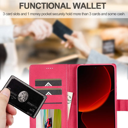 For Xiaomi 14T Pro LC.IMEEKE Calf Texture Leather Phone Case(Red)