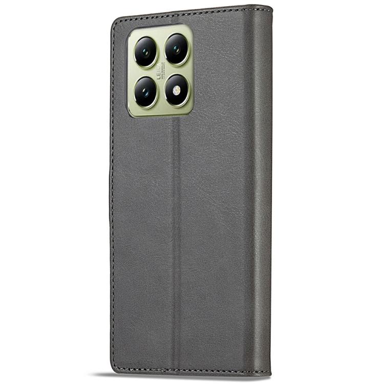 For Xiaomi 14T Pro LC.IMEEKE Calf Texture Leather Phone Case(Grey)