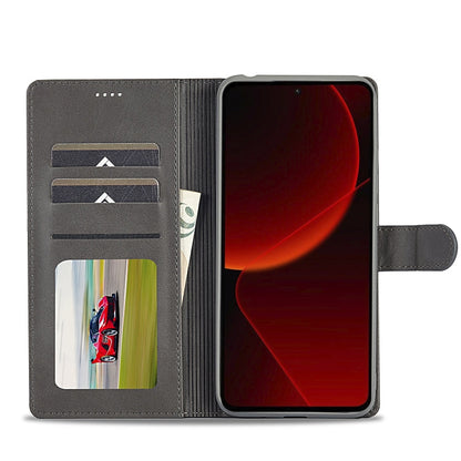 For Xiaomi 14T Pro LC.IMEEKE Calf Texture Leather Phone Case(Grey)