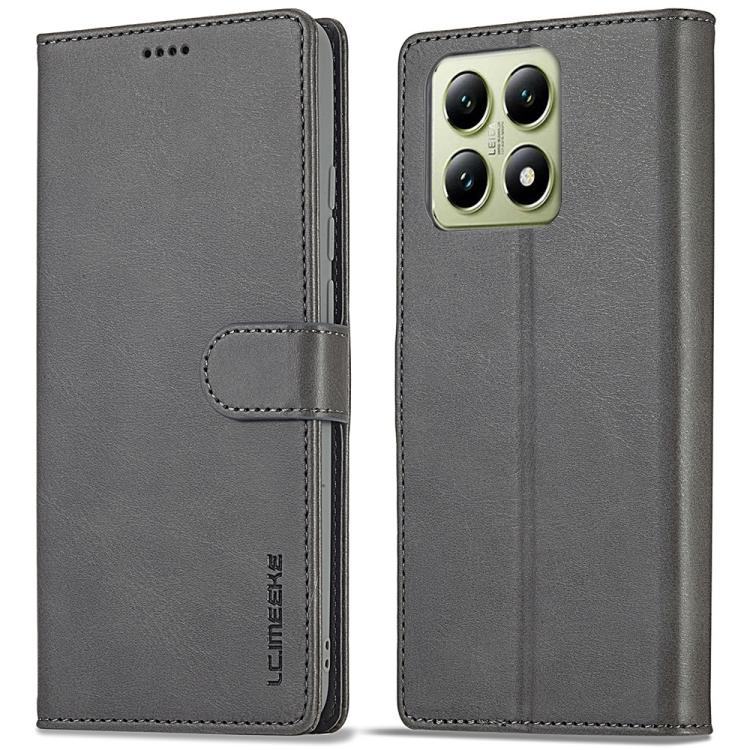 For Xiaomi 14T Pro LC.IMEEKE Calf Texture Leather Phone Case(Grey)