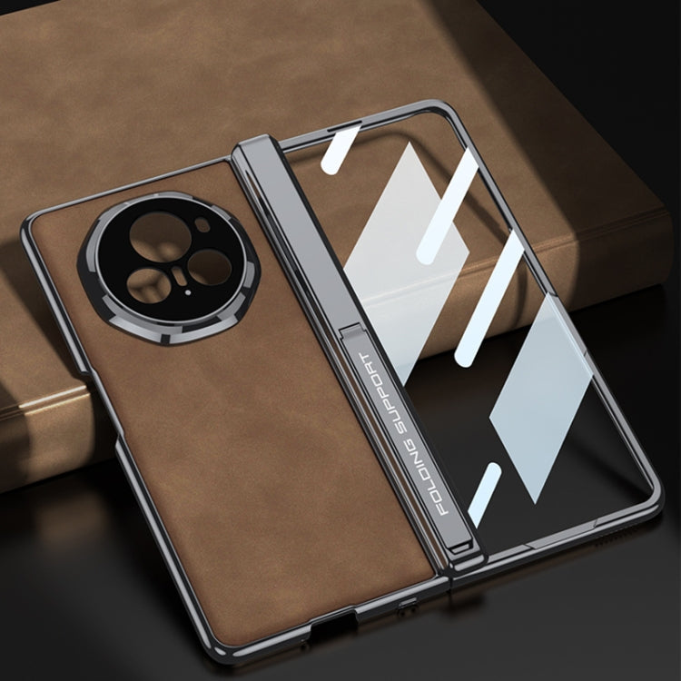 For Honor Magic V3 GKK Integrated Magnetic Fold Hinge Leather Shockproof Phone Case(Matte Green)
