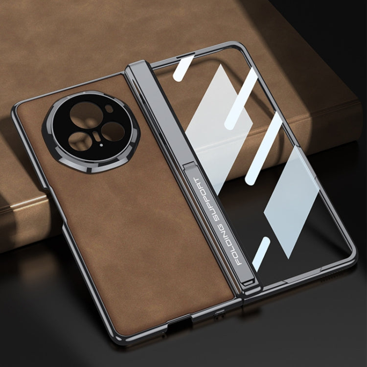 For Honor Magic Vs3 GKK Integrated Magnetic Fold Hinge Leather Shockproof Phone Case(Matte Brown)