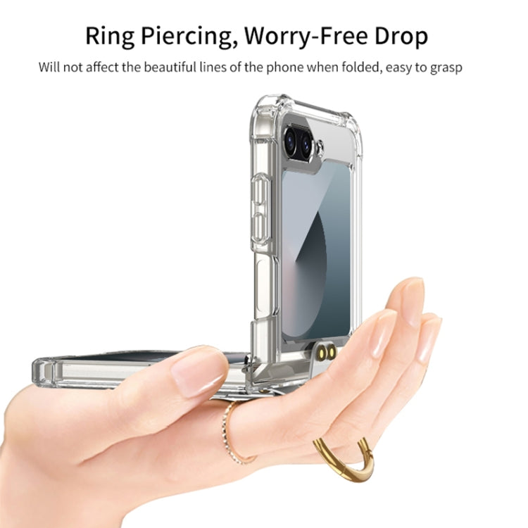 For Samsung Galaxy Z Flip6 / Flip7 FE GKK Airbag Protective Phone Case with Ring & Pen(Purple)