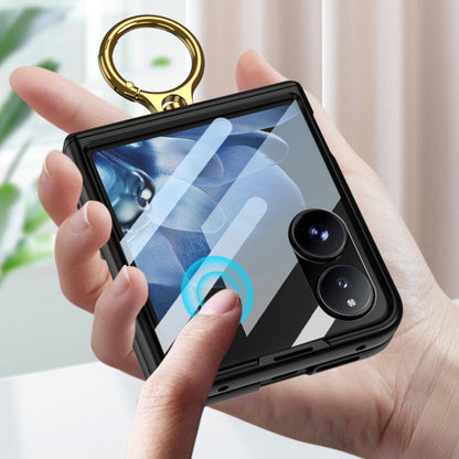 Pour Xiaomi Mix Flip GKK Étui à clapet à charnière magnétique intégré avec support anneau (Noir)