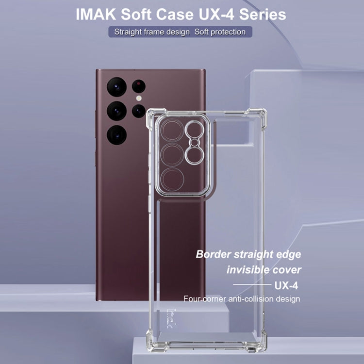 For Samsung Galaxy S22 Ultra 5G IMAK UX-4 Series Four-corner Shockproof Phone Case(Transparent)