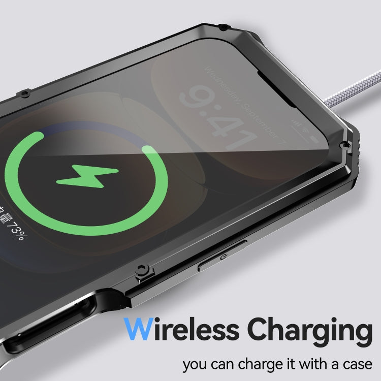 Pour iPhone 16 Plus R-JUST Étui de téléphone étanche à vie, anti-poussière, antichoc (noir)