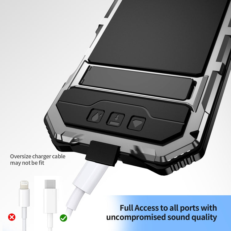Pour iPhone 16 Plus R-JUST Étui de Téléphone Étanche à la Poussière et aux Chocs (Argent)