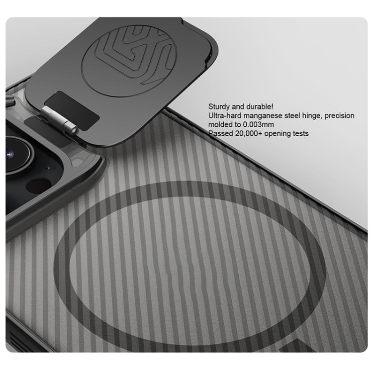 For iPhone 16 Pro NILLKIN CamShield Prop MagSafe Magnetic Translucent PC Phone Case(Black)