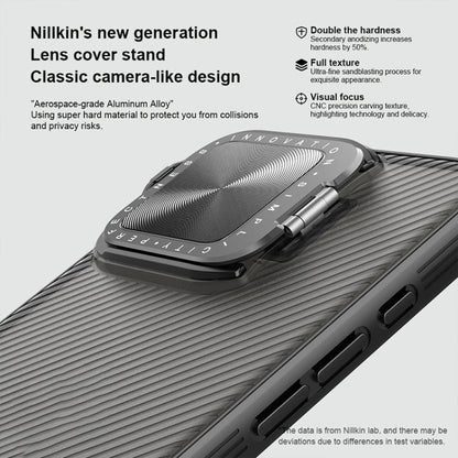 For iPhone 16 Pro NILLKIN CamShield Prop Translucent PC Phone Case(Black)