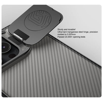 For iPhone 16 Pro NILLKIN CamShield Prop Translucent PC Phone Case(Black)