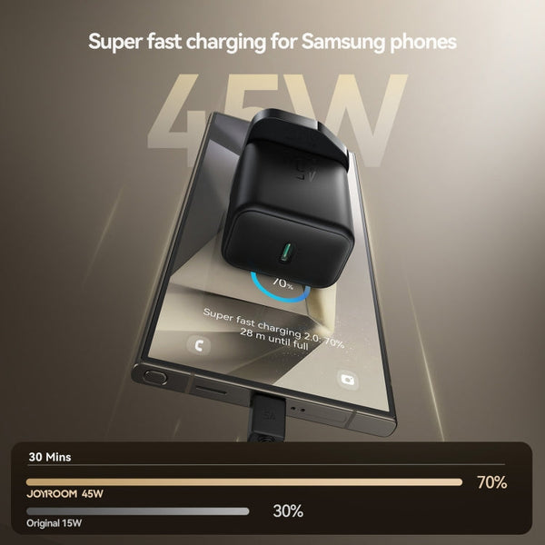 JOYROOM JR-TCG13 45W GaN USB-C Black Super Fast Charger