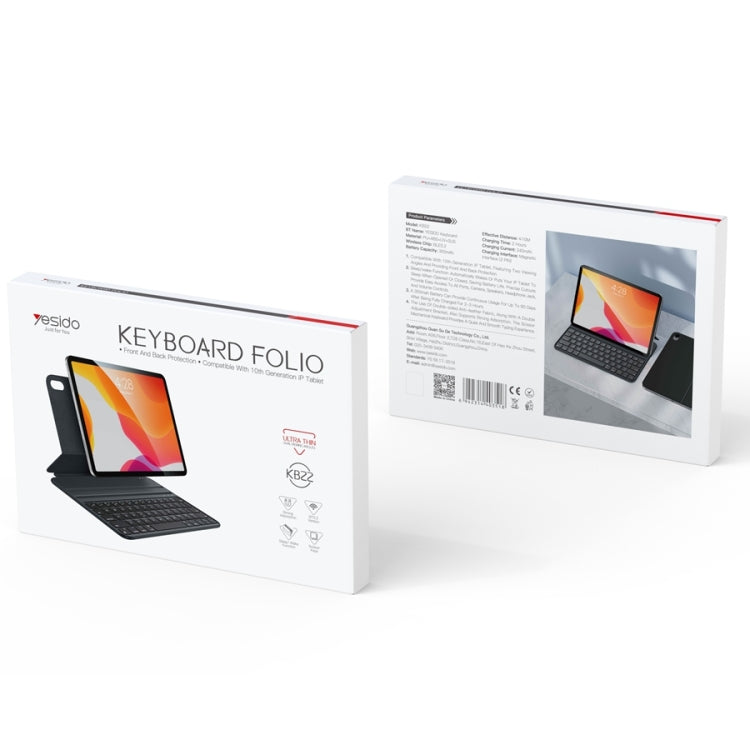 Pour iPad 10e génération 10,9 2022 Yesido Étui-clavier magnétique en cuir double face (Noir)
