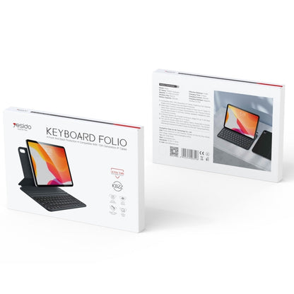 Pour iPad 10e génération 10,9 2022 Yesido Étui-clavier magnétique en cuir double face (Noir)