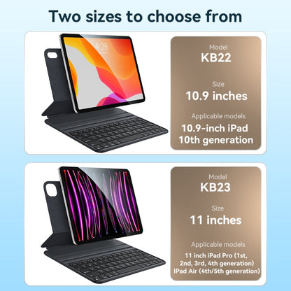 For iPad Pro 11 2022 / Air 10.9 2022 Yesido Dual-sided Clip Magnetic Keyboard Leather Case(Black)