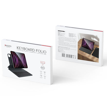 For iPad Pro 11 2022 / Air 10.9 2022 Yesido Dual-sided Clip Magnetic Keyboard Leather Case(Black)
