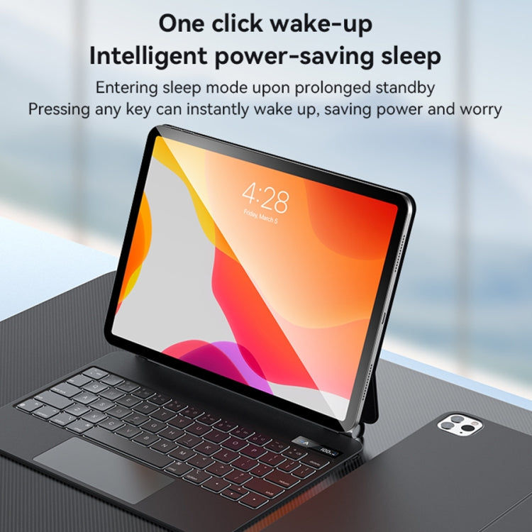 Pour iPad 10e génération 10,9 2022 Yesido Étui en cuir avec clavier magnétique et affichage numérique à clip double face (Noir)