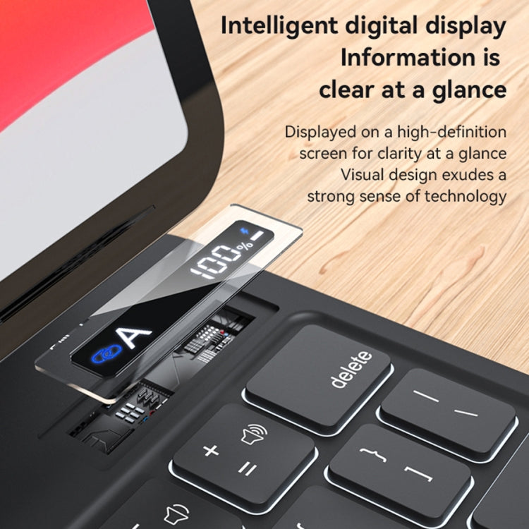 Pour iPad 10e génération 10,9 2022 Yesido Étui en cuir avec clavier magnétique et affichage numérique à clip double face (Noir)