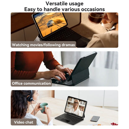 Pour iPad 10e génération 10,9 2022 Yesido Étui en cuir avec clavier magnétique et affichage numérique à clip double face (Noir)