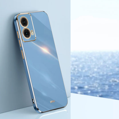 For Motorola Moto G85 XINLI Straight Edge 6D Electroplate TPU Phone Case(Celestial Blue)