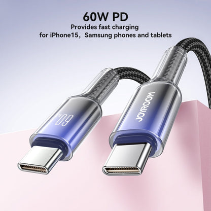 JOYROOM S-A42 Crystal Clear Series Fast Charging Data Cable, Type-C to Type-C Cable, Length: 1.2m(Black)