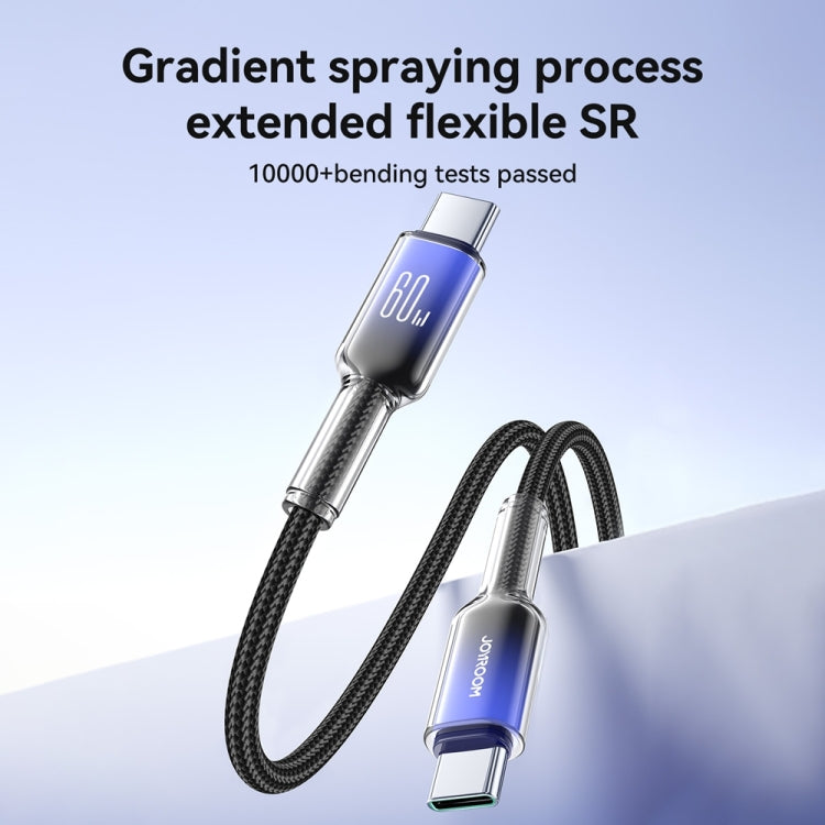 JOYROOM S-A42 Crystal Clear Series Fast Charging Data Cable, Type-C to Type-C Cable, Length: 1.2m(Black)