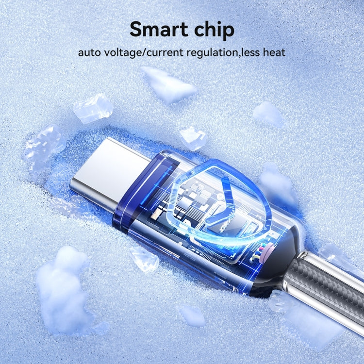 JOYROOM S-A42 Crystal Clear Series Fast Charging Data Cable, Type-C to Type-C Cable, Length: 1.2m(Black)