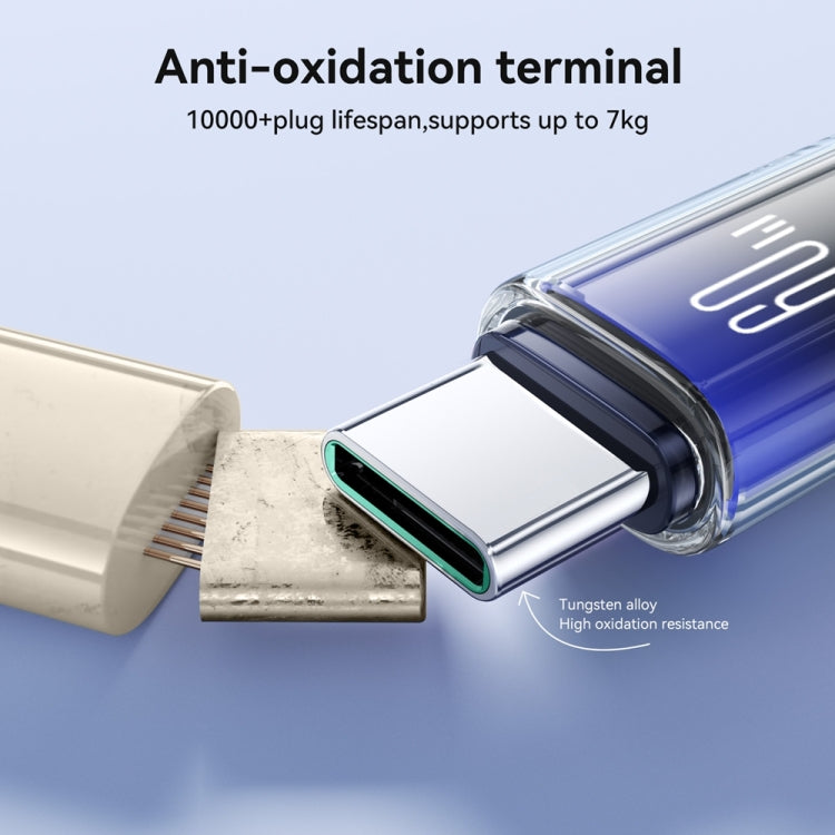 JOYROOM S-A42 Crystal Clear Series Fast Charging Data Cable, Type-C to Type-C Cable, Length: 1.2m(Black)