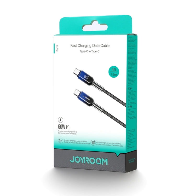 JOYROOM S-A42 Crystal Clear Series Fast Charging Data Cable, Type-C to Type-C Cable, Length: 1.2m(Black)