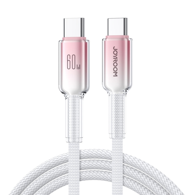 JOYROOM S-A42 Crystal Clear Series Fast Charging Data Cable, Type-C to Type-C Cable, Length: 1.2m(White)