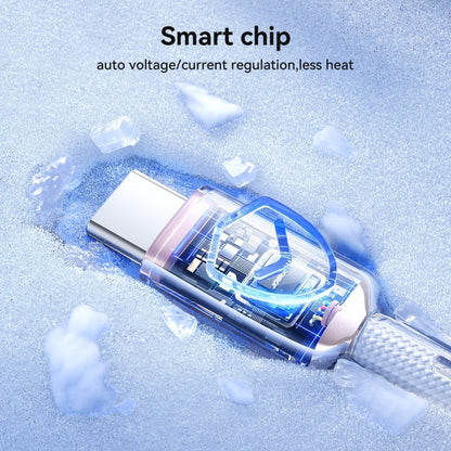 JOYROOM S-A42 Crystal Clear Series Fast Charging Data Cable, Type-C to Type-C Cable, Length: 1.2m(White)