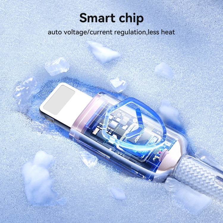 JOYROOM S-A42 Crystal Clear Series Fast Charging Data Cable, Type-C to 8 Pin Cable, Length: 1.2m(White)