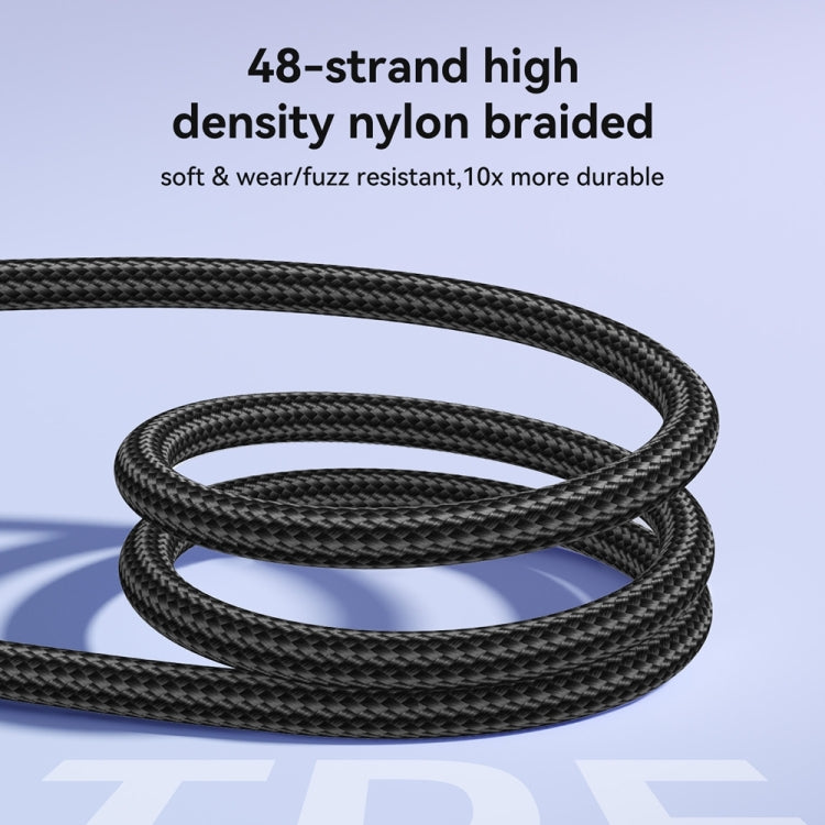 JOYROOM S-A42 Crystal Clear Series Fast Charging Data Cable, USB to Type-C Cable, Length: 1.2m(Black)