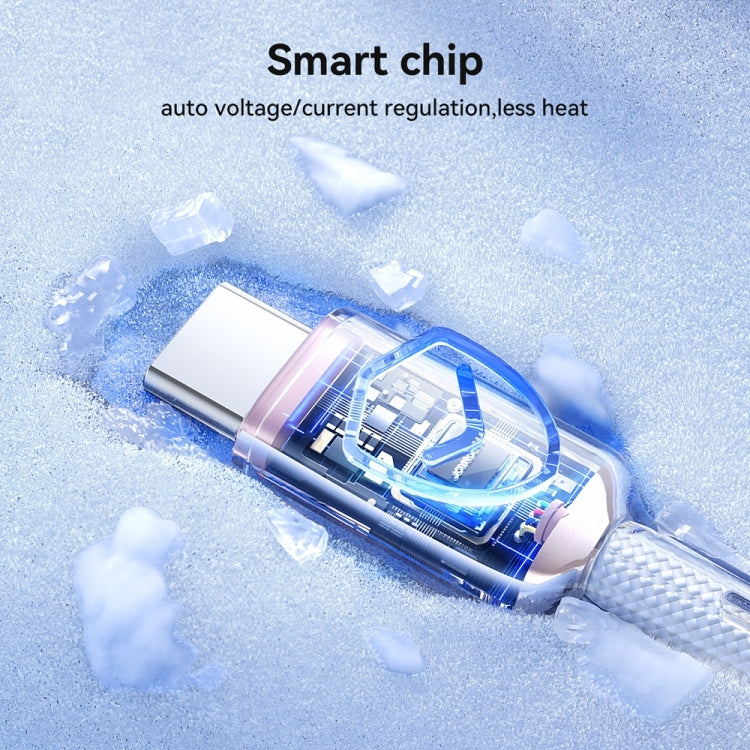 JOYROOM S-A42 Crystal Clear Series Fast Charging Data Cable, USB to Type-C Cable, Length: 1.2m(White)