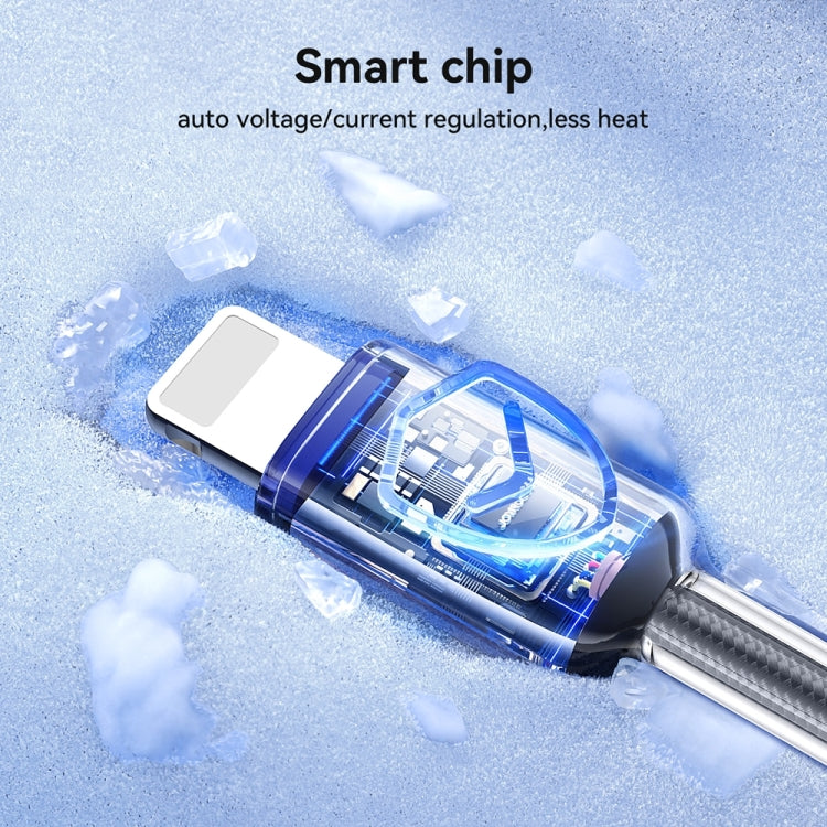 JOYROOM S-A42 Crystal Clear Series Fast Charging Data Cable, USB to 8 Pin Cable, Length: 1.2m(Black)