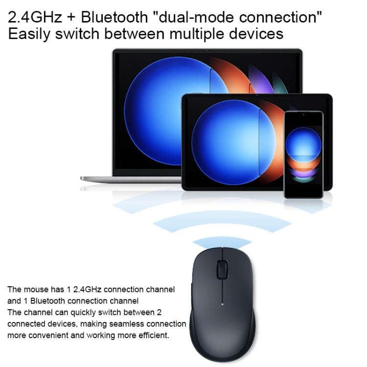 Original Xiaomi XMSMSB01YM 1200DPI Bluetooth Dual Mode Wireless Mouse 2(Black)