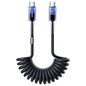 JOYROOM S-A43 60W USB-C / Type-C to USB-C / Type-C Coiled Fast Charging Data Cable, Length:1.5m(Black)