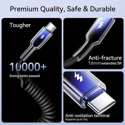 JOYROOM S-A43 3A USB to USB-C / Type-C Coiled Fast Charging Data Cable, Length:1.5m(Black)