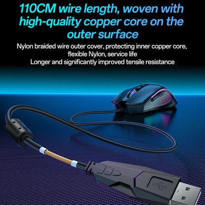 Yesido KB20 USB 7200DPI RGB Wired Mouse(Black)