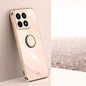 For Xiaomi 14T Pro 5G Global XINLI Straight 6D Plating Gold Edge TPU Shockproof Case with Ring Holder(Pink)