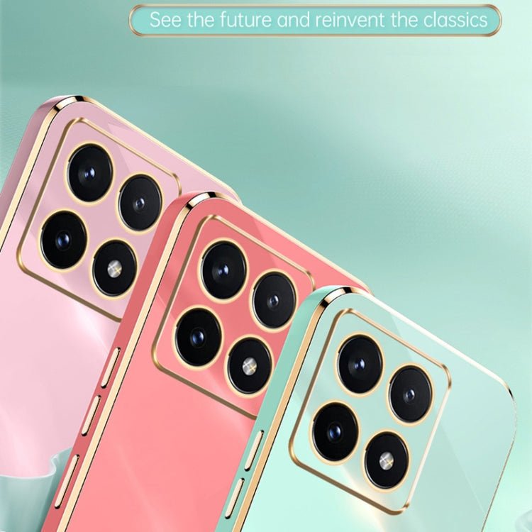 For Xiaomi 14T 5G Global XINLI Straight Edge 6D Electroplate TPU Phone Case(Cherry Purple)
