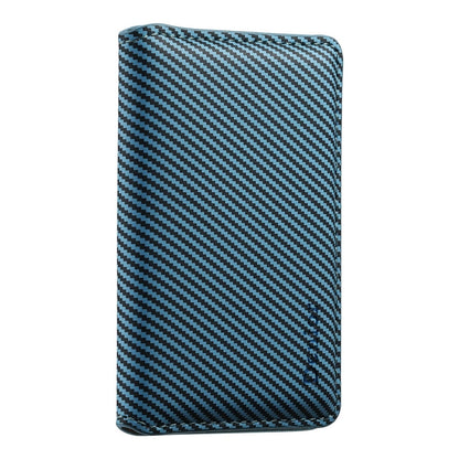 Portefeuille magnétique Denior V13 Magsafe en fibre de carbone et cuir texturé (bleu)
