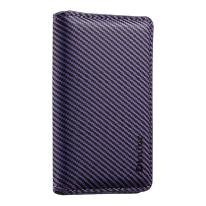 Denior V13 Magsafe Wallet Carbon Fiber Texture Leather Magnetic Card Holder Bag(Purple)