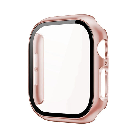 For Apple Watch Series 10/11 42mm imak Integrated Watch Case with Film(Rose Gold)