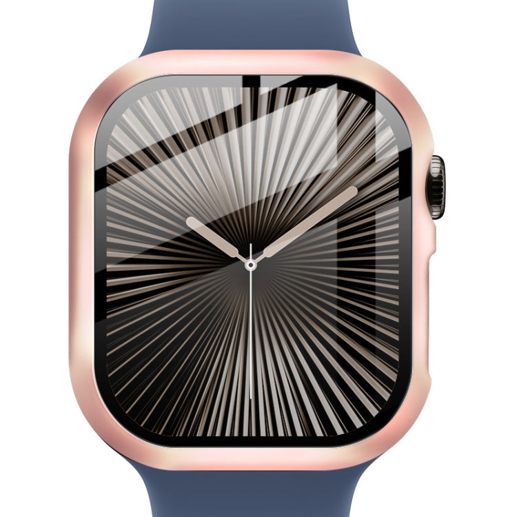 For Apple Watch Series 10/11 42mm imak Integrated Watch Case with Film(Rose Gold)